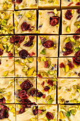 Cranberry pistachio fudge