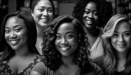 Obraz premium Hairdressers Multiracial Women (generative AI)