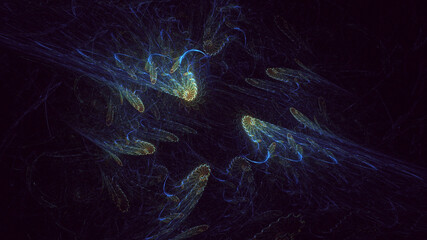 3D rendering abstract colorful fractal light background