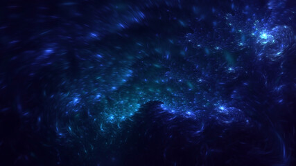 3D rendering abstract blue fractal light background