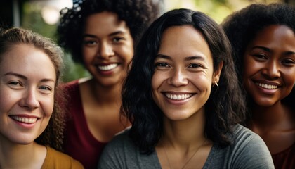 Fototapeta premium Empowering Women in Workplace Inclusivity: Celebrating International Women's Day with Diversity Equity Inclusion (DEI) in Government and Education with Multiracial Female Social Workers (Generative AI
