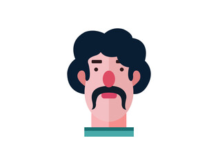 Cool flat avatar icon. Positive male character. Flat bright vector illustration face design character isolated on white background.