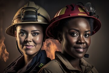 Firefighters Multiracial Women (generative AI)
