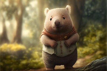Cute Wombat Character Created Using