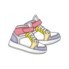 Shoes Kid Sneakers Vector Image and Illustration