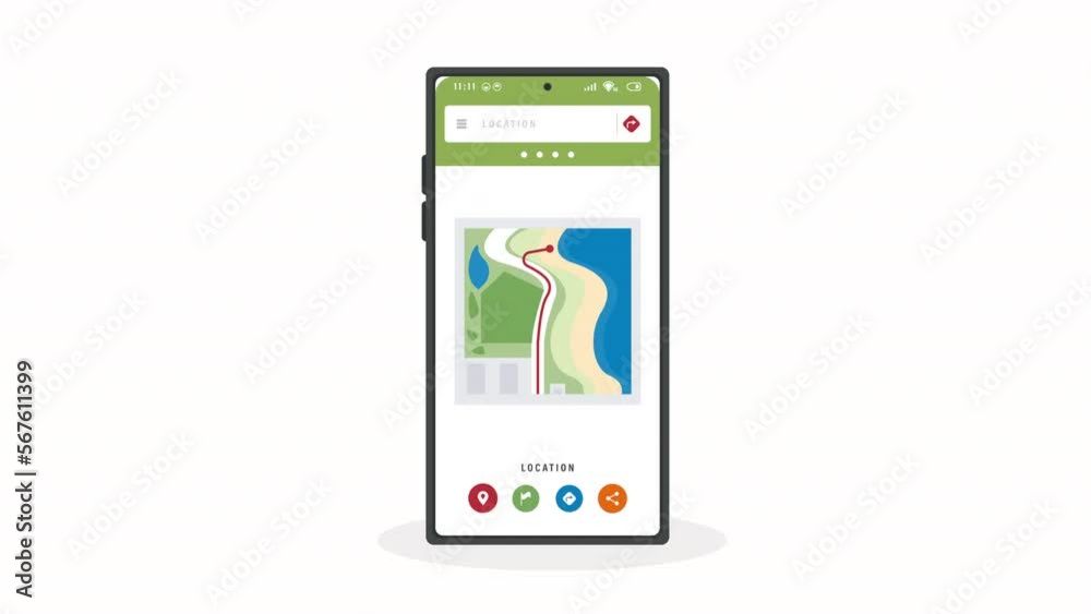 Sticker smartphone with gps service app animation