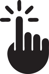 Hand icon symbol in black vector image , illustration of the human finger