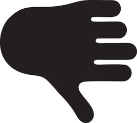 Hand icon symbol in black vector image , illustration of the human finger