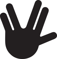 Fototapeta premium Hand icon symbol in black vector image , illustration of the human finger