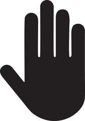 Hand icon symbol in black vector image , illustration of the human finger