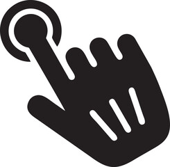 Hand icon symbol in black vector image , illustration of the human finger