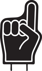 Obraz premium Hand icon symbol in black vector image , illustration of the human finger