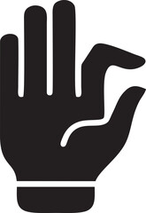 Hand icon symbol in black vector image , illustration of the human finger