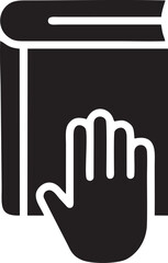 Obraz premium Hand icon symbol in black vector image , illustration of the human finger