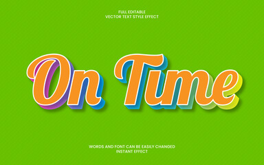 on time text effect