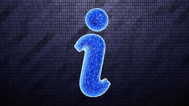 Three-dimensional internet icon isolated on dark hi-tech background in binary cyberspace. 3D illustration.