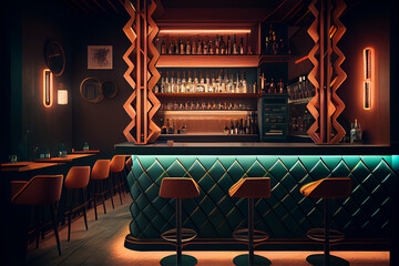 Contemporary Bar wallpaper. generative ai	
