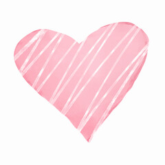 pink love illustration in watercolor style