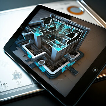 Augmented reality experience on a tablet.