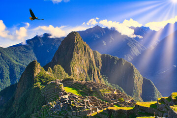 Fototapeta na wymiar インカ帝国の空中都市・マチュピチュ古代遺跡の景観