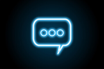 Social media message icon neon 