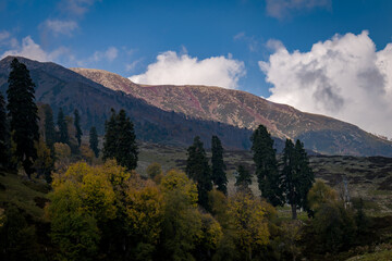 mountains and clouds
