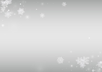 White Snowfall Vector Silver Background. Fantasy