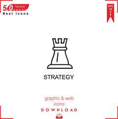 STRATEGY icon vector on white background. Simple, isolated, flat icons, icons, apps, logos, website design or mobile apps for business marketing management,
UI UX design Editable stroke.EPS10 