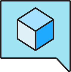 message and cube icon