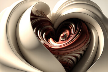 Delicious liquid chocolate mix, pralines of dark, milk and white choco, natural silk texture. Creative background for love and valentines day concept. Part of series. Generative A