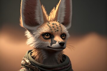 cute jackal character created using AI Generative Technology