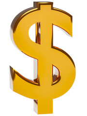 Finance and business symbol. Gold dollar sign isolated. png transparent