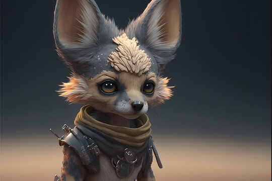 cute jackal character created using AI Generative Technology