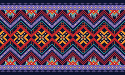Geometric ethnic flower pattern for background,fabric,wrapping,clothing,wallpaper,Batik,carpet,embroidery style.