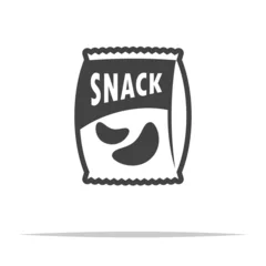 Fotobehang Bag of snack icon transparent vector isolated © FARBAI