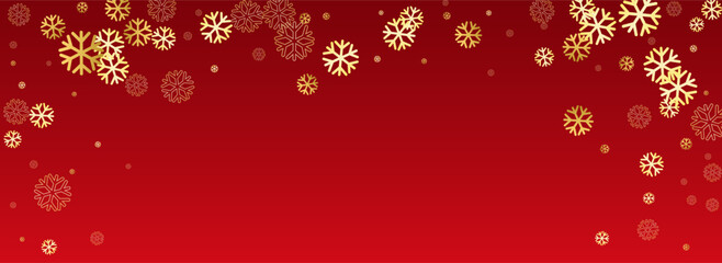 Golg Snow Vector Panoramic Red Background. Light