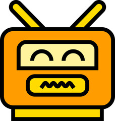 cartoon robot head avatar illustration