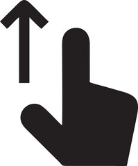Hand icon symbol in black vector image , illustration of the human finger