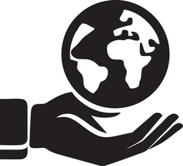 Hand icon symbol in black vector image , illustration of the human finger