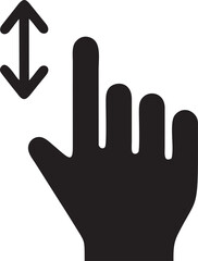 Hand icon symbol in black vector image , illustration of the human finger