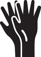 Hand icon symbol in black vector image , illustration of the human finger