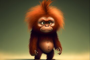 Cute Orangutan Character Created Using
