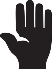 Hand icon symbol in black vector image , illustration of the human finger