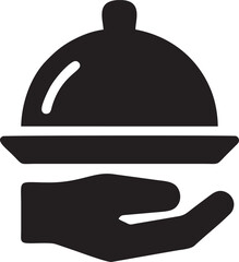 Hand icon symbol in black vector image , illustration of the human finger