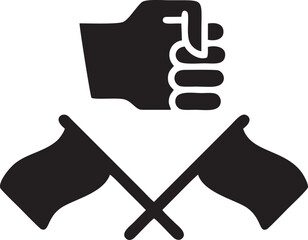 Hand icon symbol in black vector image , illustration of the human finger