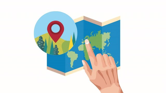 world planet paper map animation