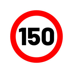 speed limit road sign in trendy flat design