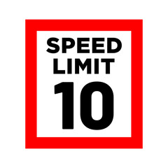 speed limit road sign in trendy flat design