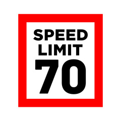 speed limit road sign in trendy flat design