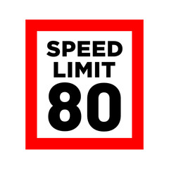 speed limit road sign in trendy flat design